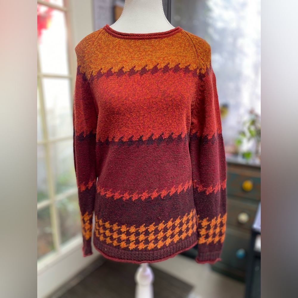 Erika & Co. houndstooth multi color sweater